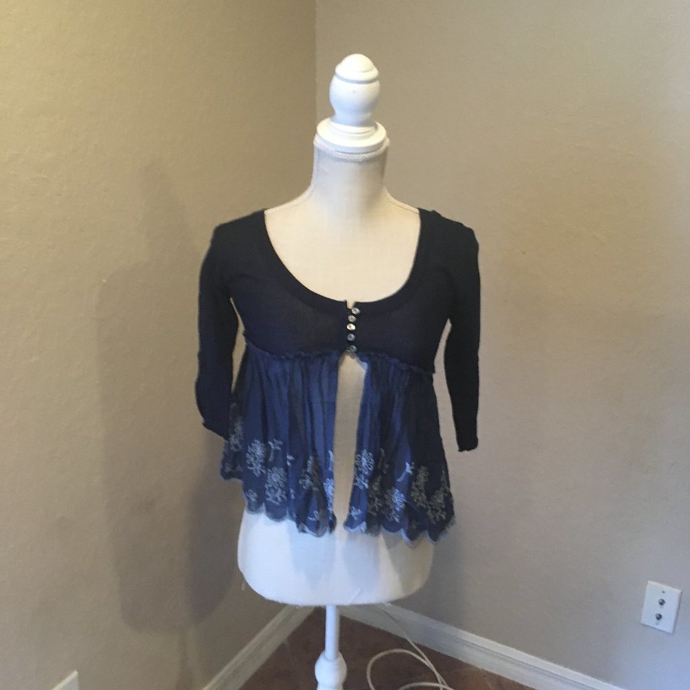 Free People Navy Blue Top